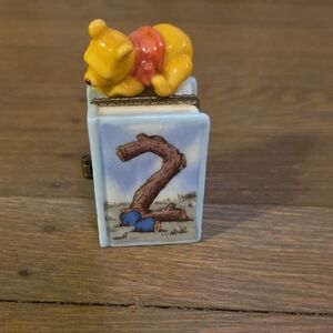 Disney:Winnie the Pooh Porcelain Frame Trinket Box -2nd Bday-"Its Grand To 2"